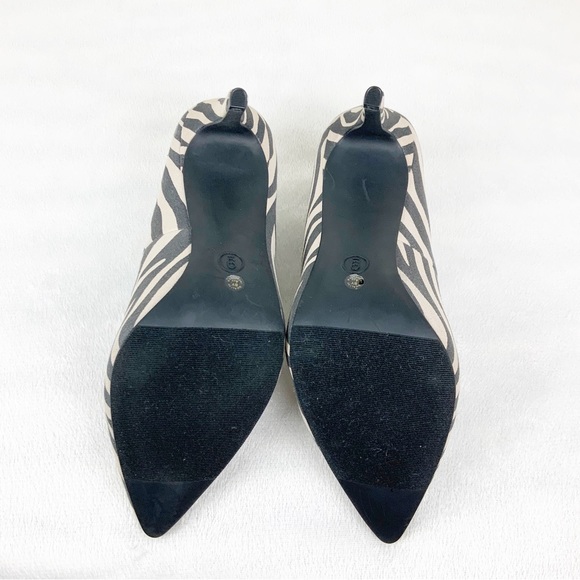 Worthington Zito Tan Zebra Print Heels Pointed Toe - Picture 9 of 12